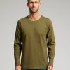 Herre TeeShoppen T-Shirts | Basic Langaermet T-Shirt - Armygron