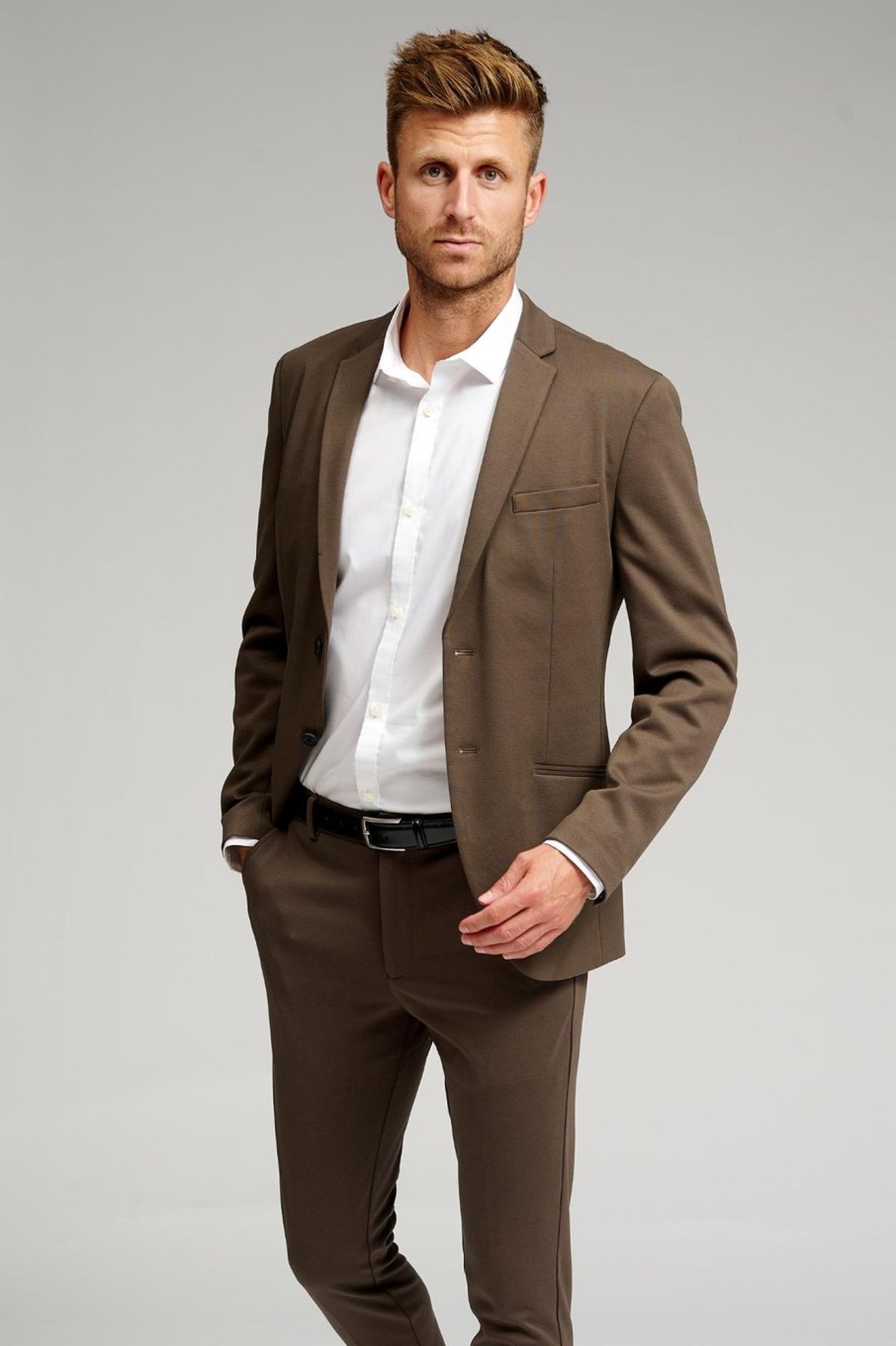 Herre TeeShoppen Blazere | Den Originale Performance Blazer - Morkebrun