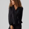 Dame Vero Moda Skjorter & Bluser | Carrie Langaermet Bluse - Sort