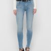 Dame ONLY Jeans | Blush Mid Jeans - Light Blue Denim