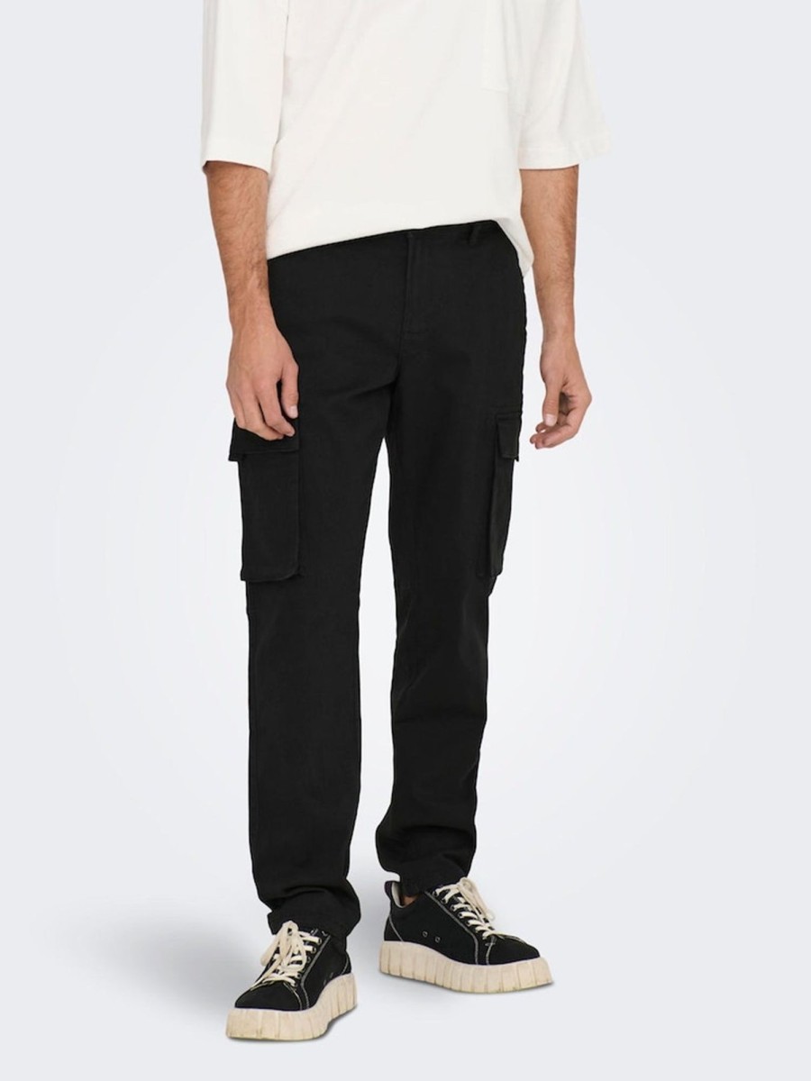 Herre Only u0026 Sons Bukser | Next Cargo Pants - Sort