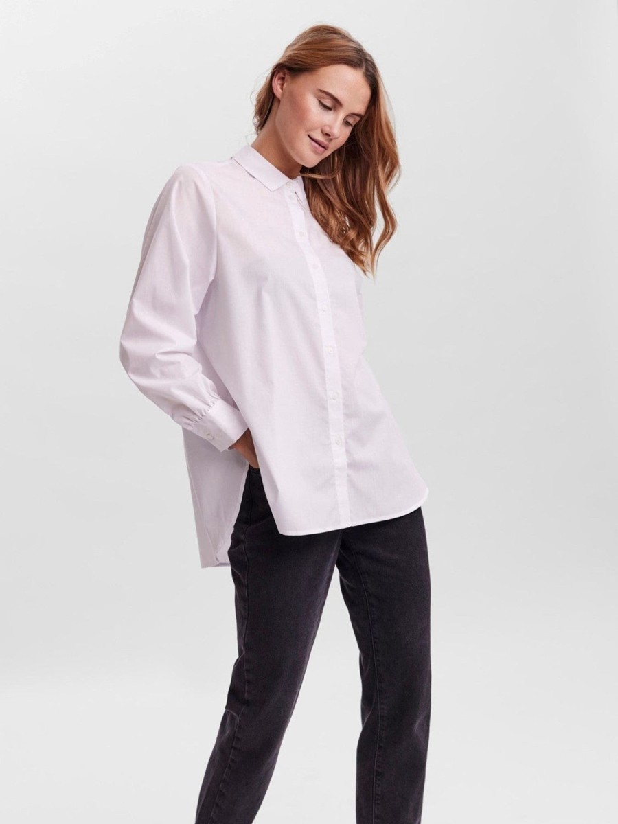 Dame Vero Moda Skjorter & Bluser | Ella Basic Skjorte - Hvid