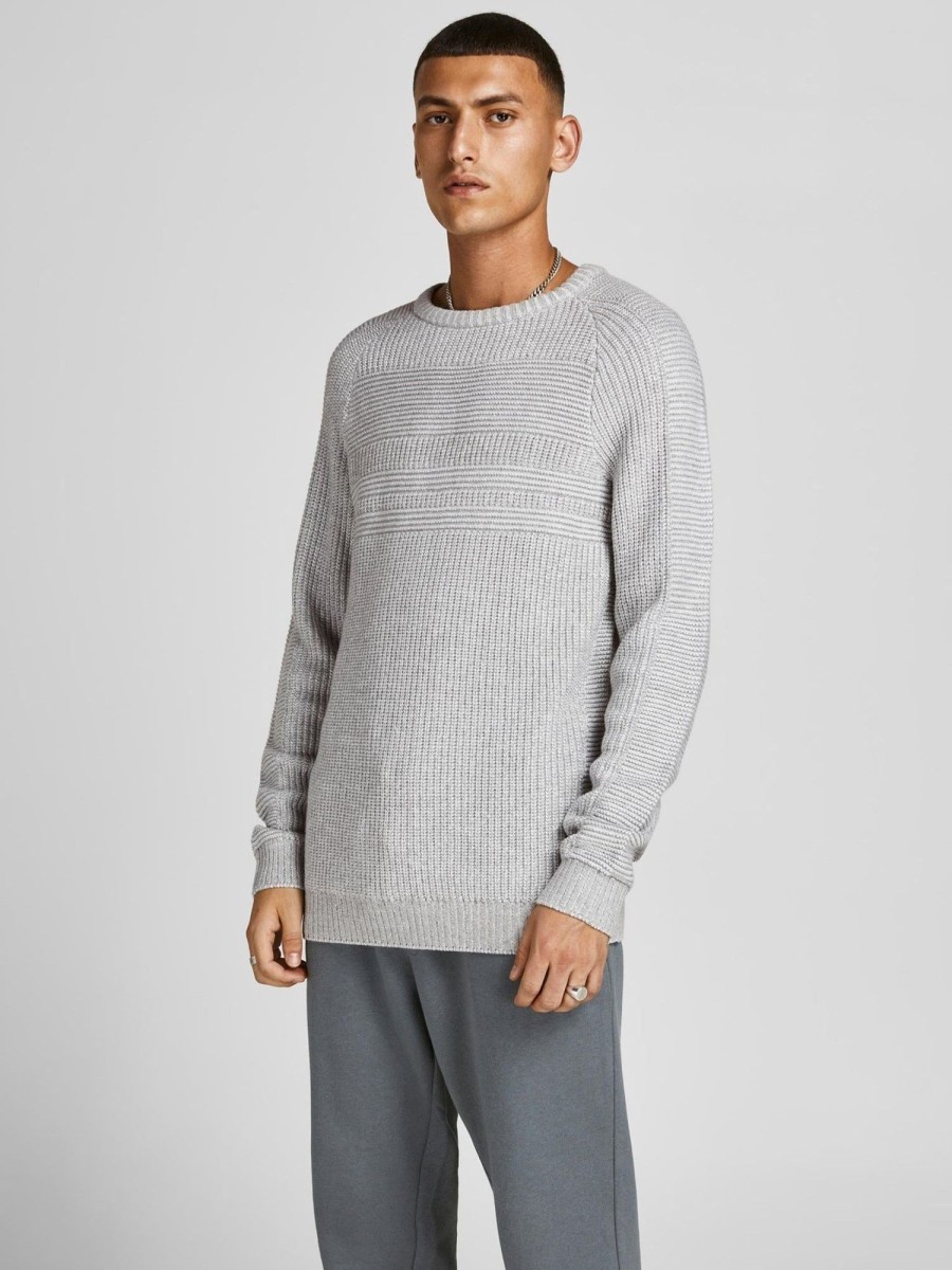 Herre Jack u0026 Jones Strik | Power Crew Neck - Lysegra