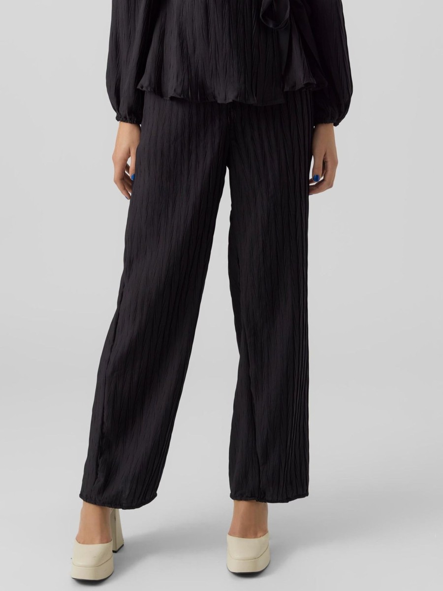 Dame Vero Moda Bukser | Carrie Wide Pants - Sort