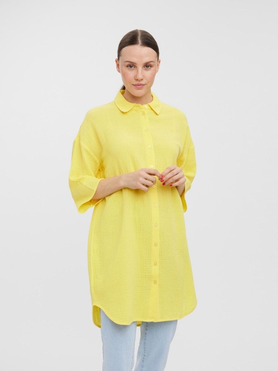 Dame Vero Moda Skjorter & Bluser | Natali 3/4 Overshirt - Yarrow