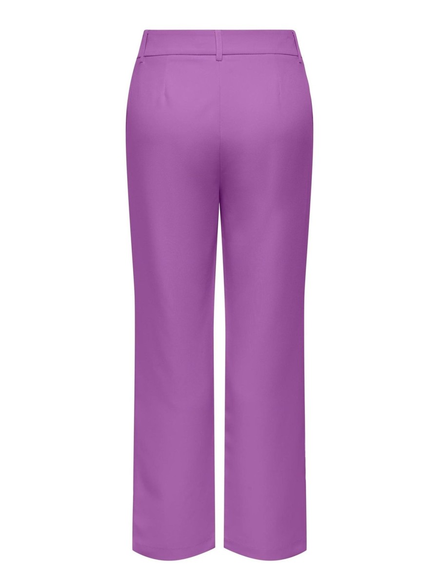 Dame ONLY Bukser | Lana-Berry Mid Straight Pants - Dewberry