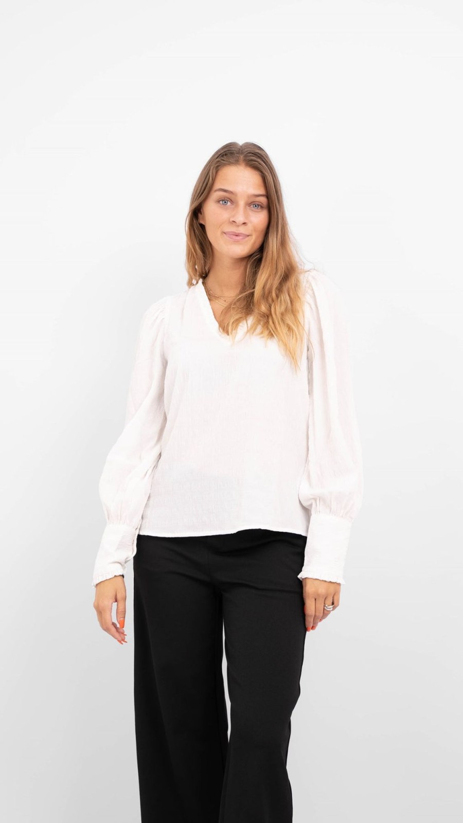 Dame Vero Moda Skjorter & Bluser | Melba Bluse - Snow White