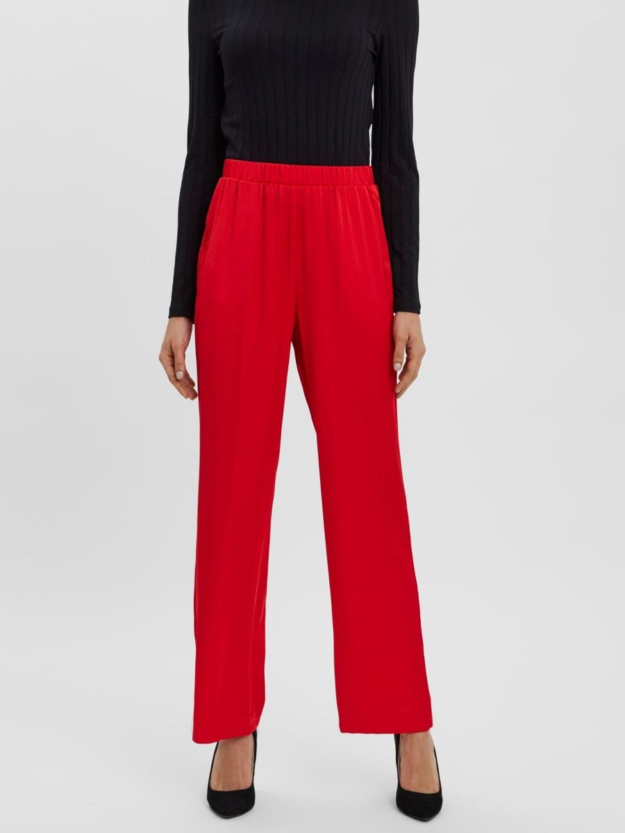 Dame Vero Moda Bukser | Natalia Highwaist Pants - Goji Berry