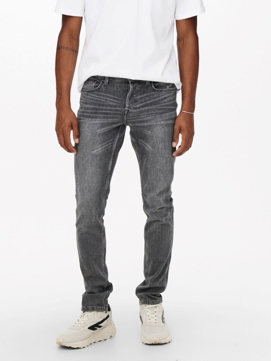 Herre Only u0026 Sons Jeans | Loom Life Slim Jeans - Gra Denim