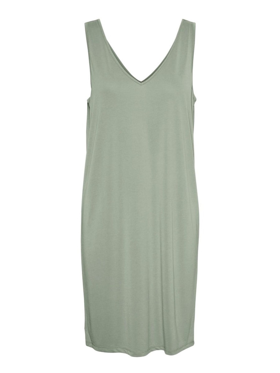 Dame Vero Moda Kjoler | Filli V-Neck Kjole - Desert Sage