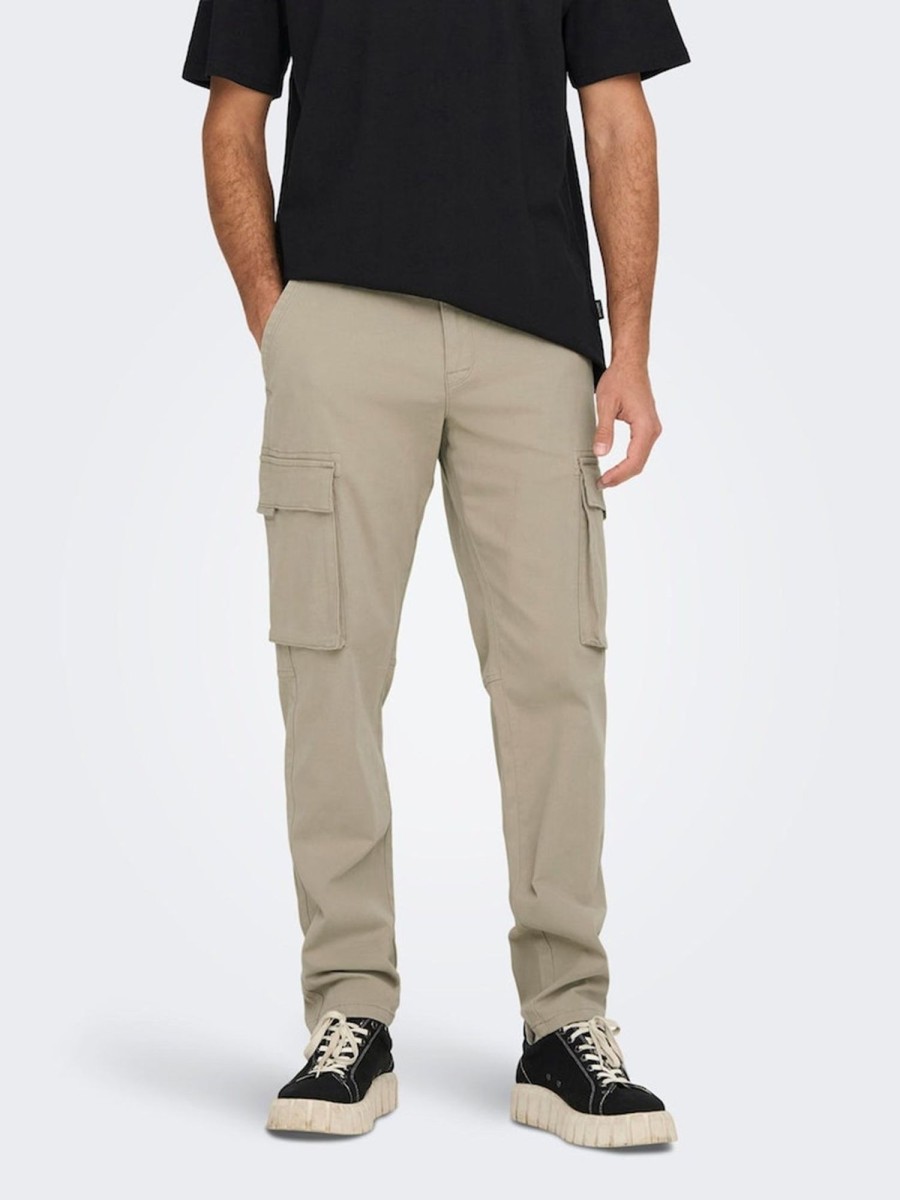 Herre Only u0026 Sons Bukser | Next Cargo Pants - Chinchilla