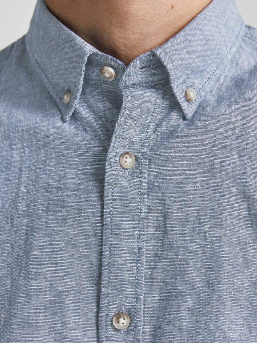 Herre Jack u0026 Jones Skjorter | Jj Summer Shirt - Faded Denim