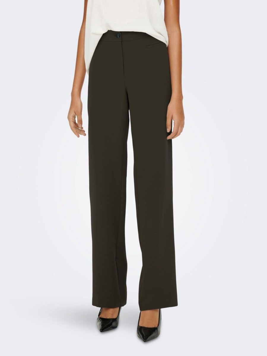 Dame ONLY Bukser | Lana-Berry Mid Straight Pants - Delicioso