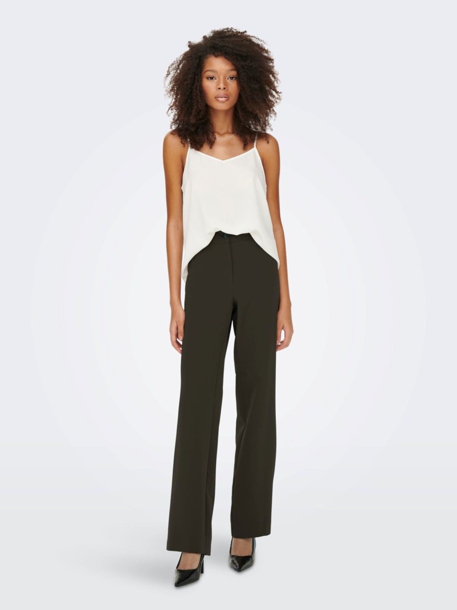 Dame ONLY Bukser | Lana-Berry Mid Straight Pants - Delicioso