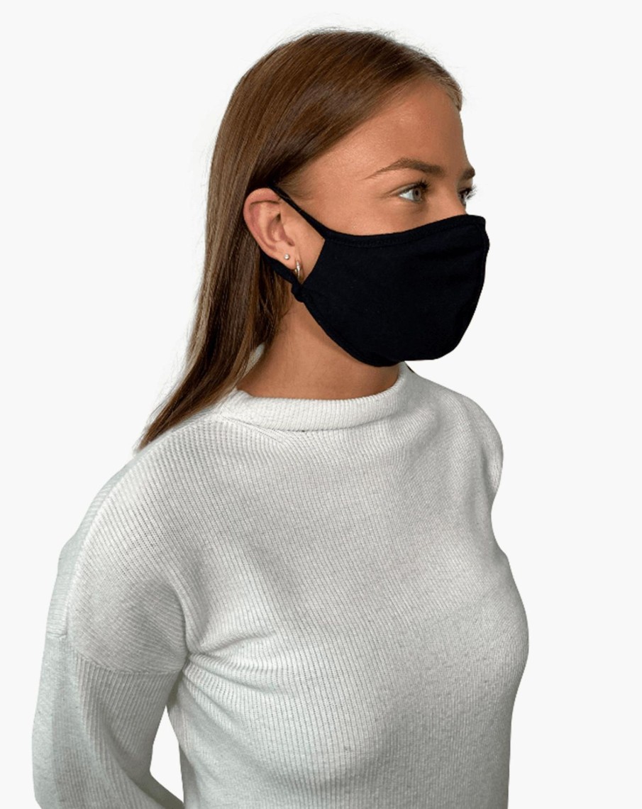 Herre TeeShoppen Stofmasker | 10 Stk. Stofmaske Med 3 Lag - Sort (Okologisk Bomuld)