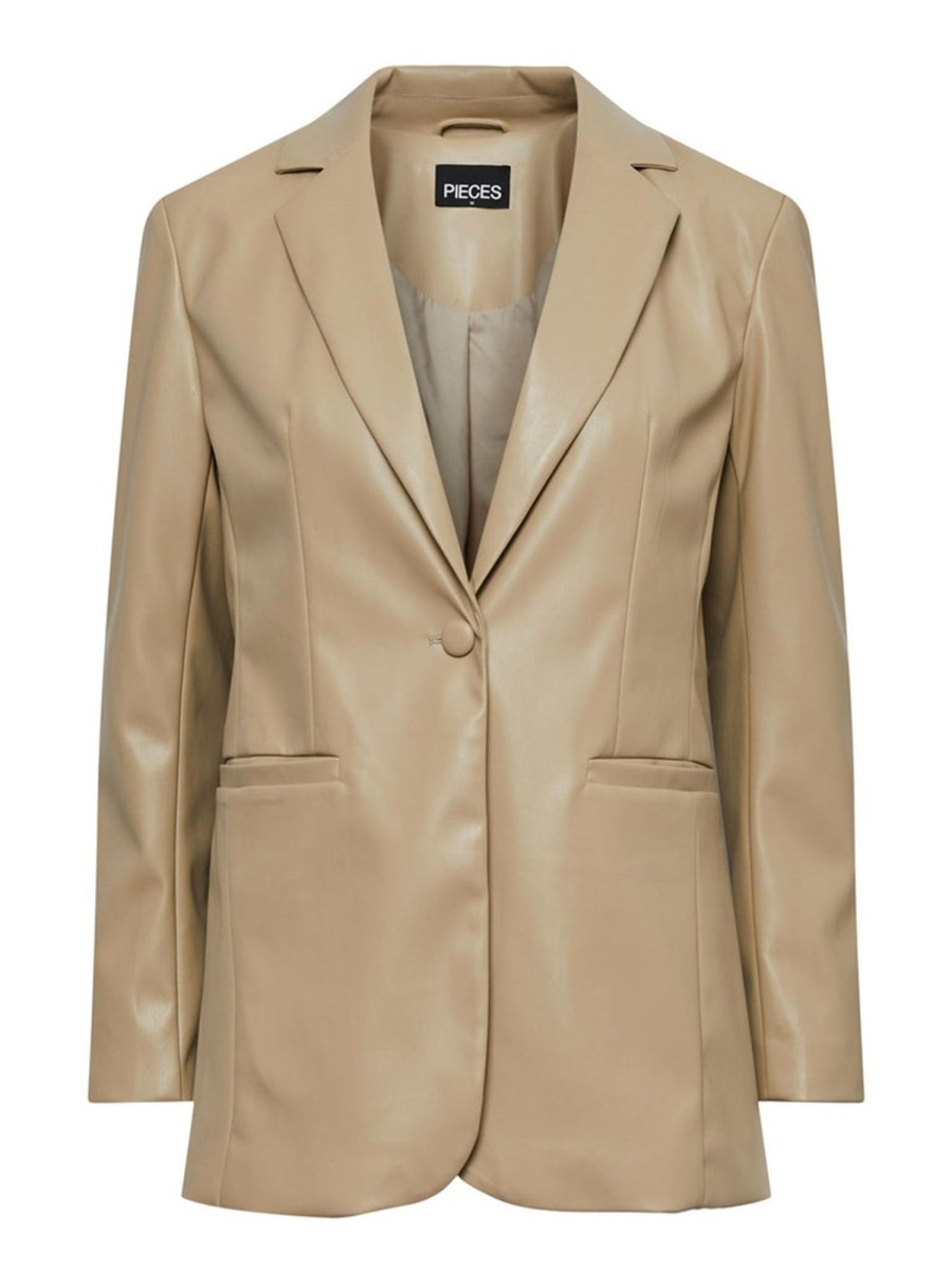 Dame PIECES Blazere | Nicole Blazer - White Pepper