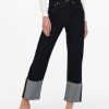 Dame ONLY Bukser | Megan High Waist Jeans - Denim Blue