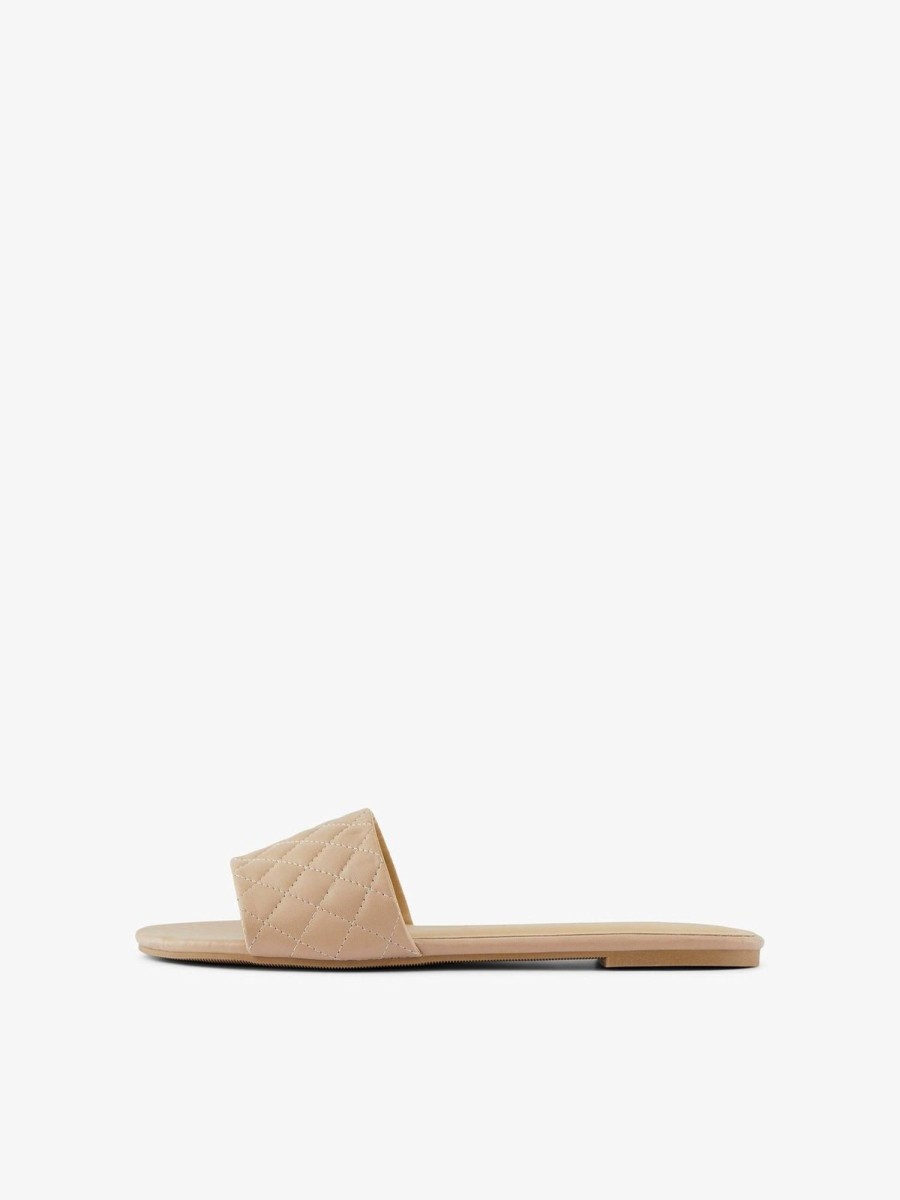 Dame PIECES Sko | Pernille Quiltet Sandal - Beige