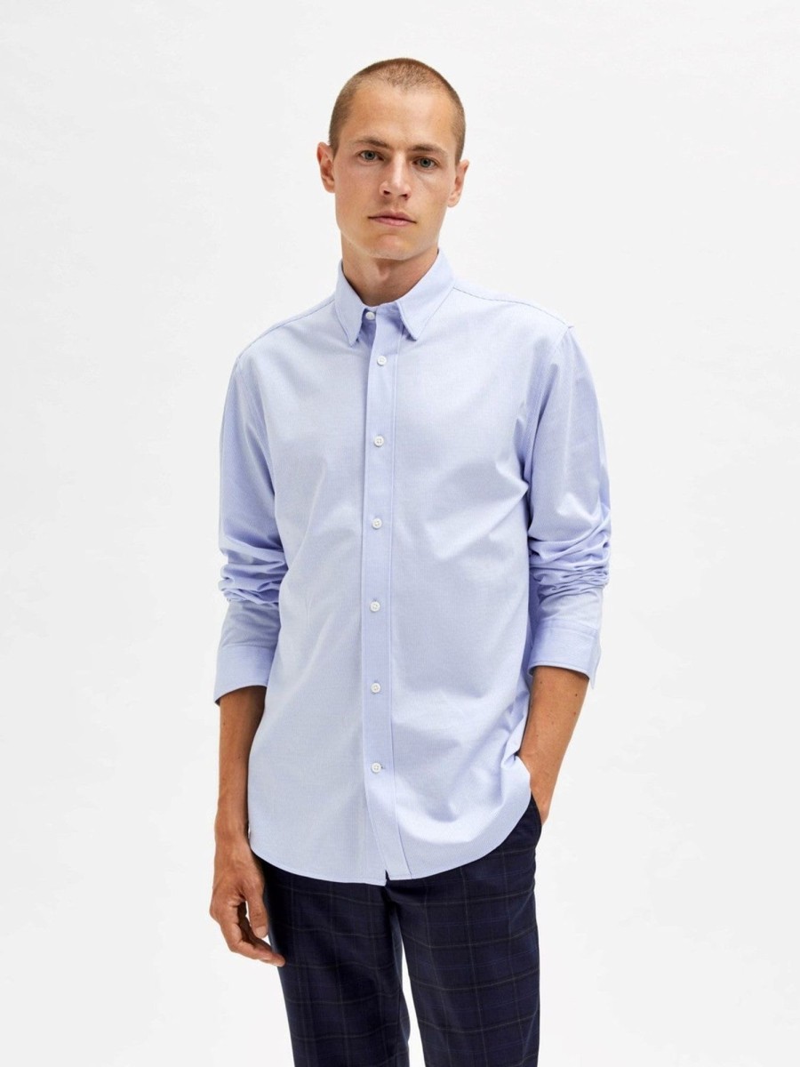 Herre Selected Homme Skjorter | Charles Slim Skjorte - Lysebla