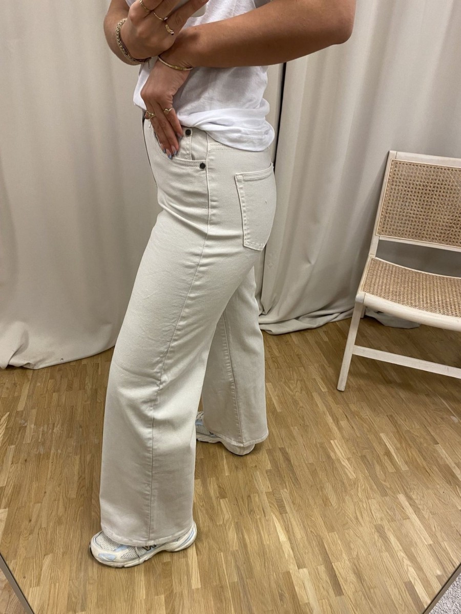 Dame Sisters Point Jeans | Owi Brede Jeans - Hvid