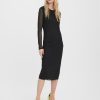 Dame Vero Moda Kjoler | Bella Calf Kjole - Sort