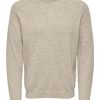 Herre Only u0026 Sons Strik | Edward Strik Pullover - Oatmeal