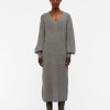 Dame Object Kjoler | Malena Strik Kjole - Medium Grey Melange