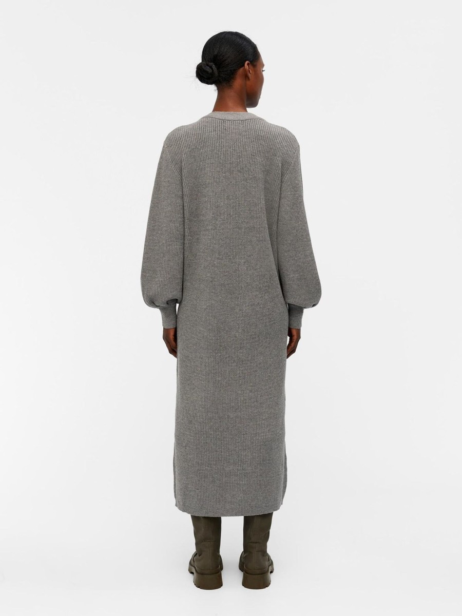 Dame Object Kjoler | Malena Strik Kjole - Medium Grey Melange