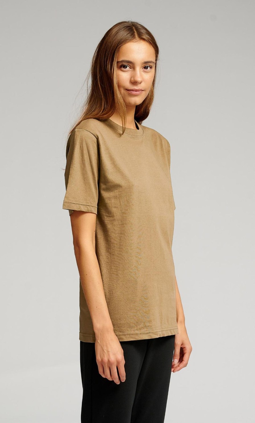 Dame TeeShoppen T-Shirts & Toppe | Oversized T-Shirt - Khaki (Dame)