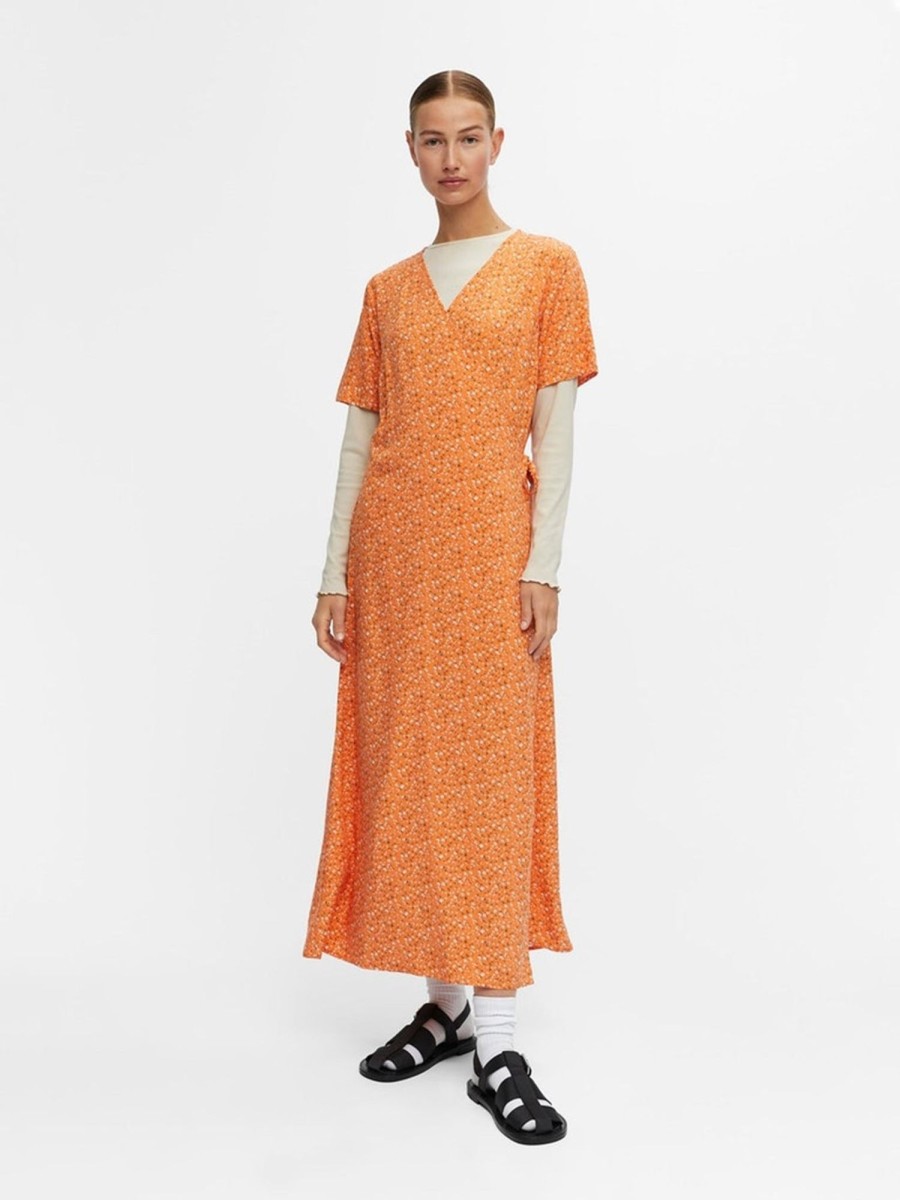 Dame Object Kjoler | Ema Elise Wrap Kjole - Autumn Sunset