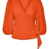 Dame Vero Moda Skjorter & Bluser | Pepper Aya Bluse - Scarlet Ibis