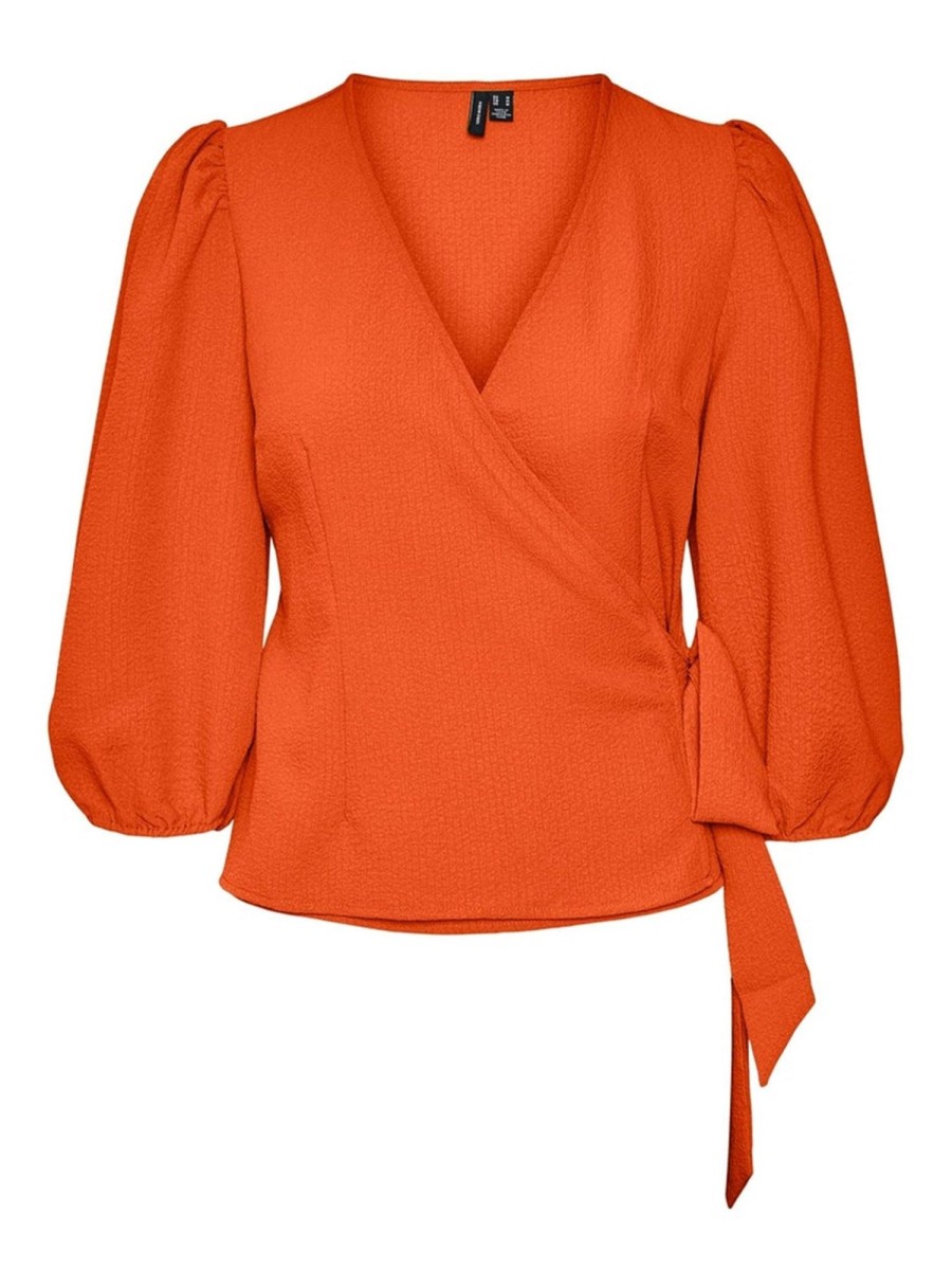 Dame Vero Moda Skjorter & Bluser | Pepper Aya Bluse - Scarlet Ibis