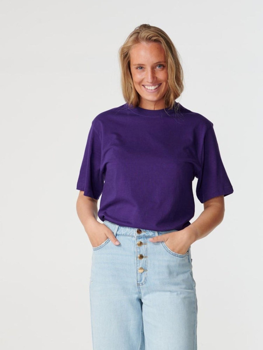 Dame TeeShoppen T-Shirts & Toppe | Oversized T-Shirt - Violet