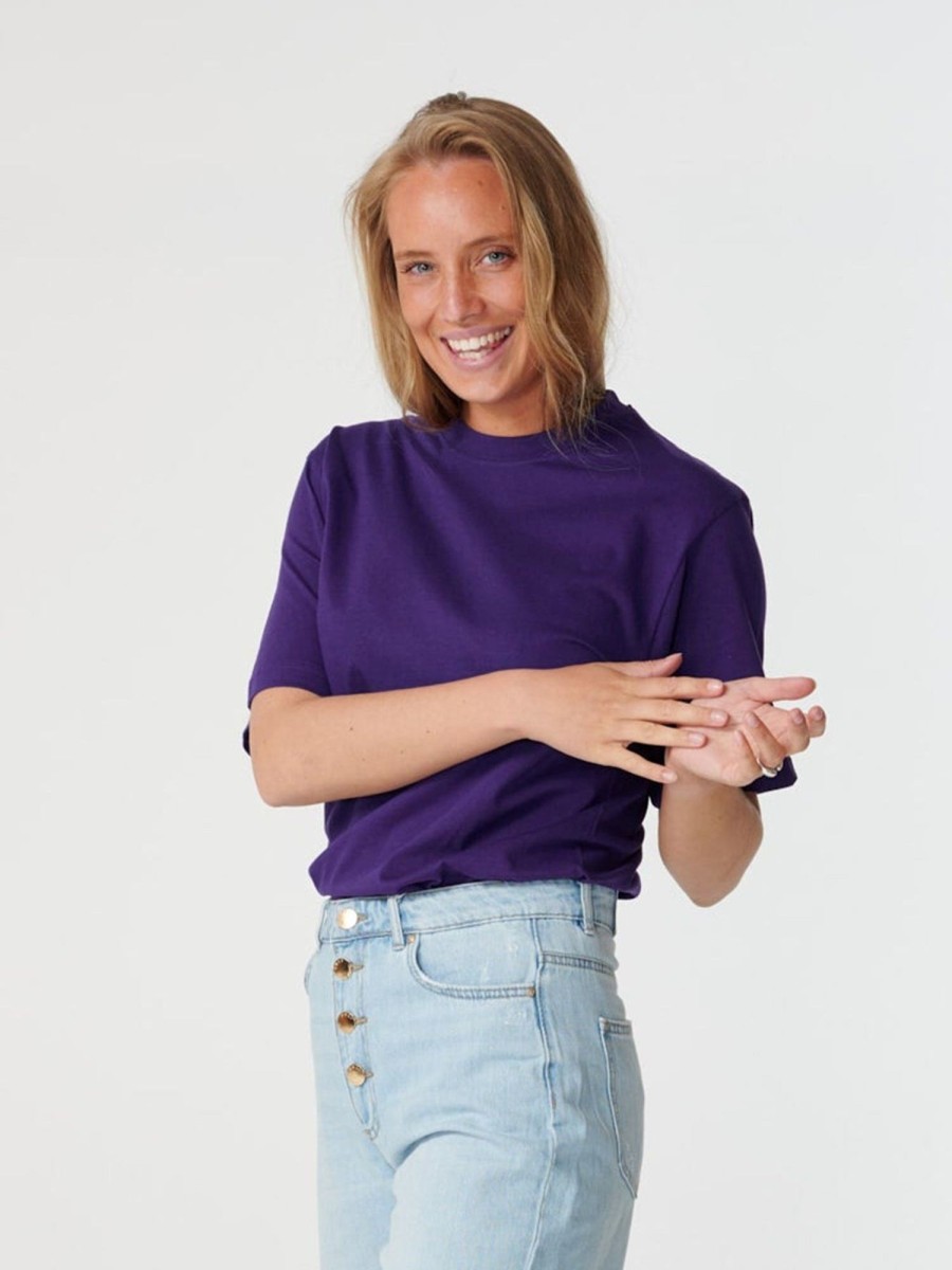 Dame TeeShoppen T-Shirts & Toppe | Oversized T-Shirt - Violet