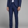 Herre Jack u0026 Jones Bukser | Klassisk Habitbukser Slimfit - Medieval Blue