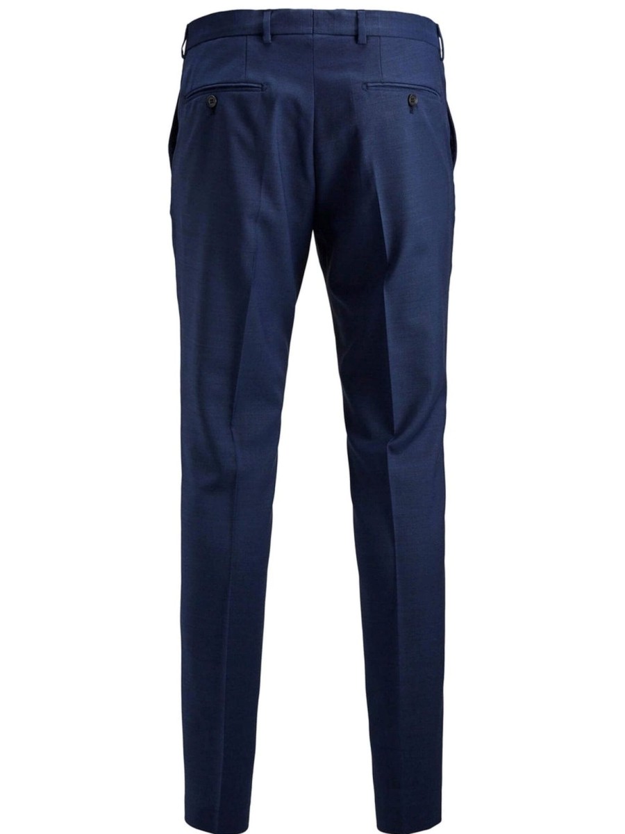 Herre Jack u0026 Jones Bukser | Klassisk Habitbukser Slimfit - Medieval Blue