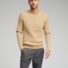 Herre TeeShoppen Strik | Cable Knit Crewneck - Beige