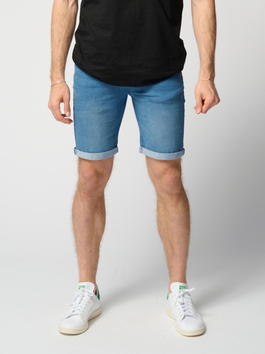 Herre TeeShoppen Shorts | De Originale Performance Denim Shorts - Denim Blue