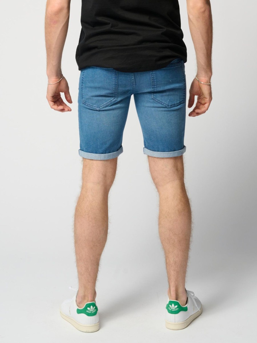 Herre TeeShoppen Shorts | De Originale Performance Denim Shorts - Denim Blue