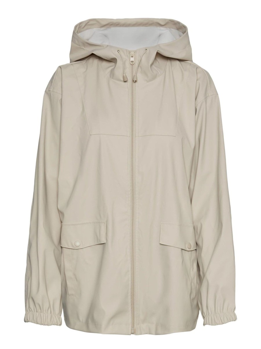 Dame Vero Moda Jakker & Frakker | Shady Holly Coated Jakke - Beige