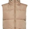 Dame PIECES Veste | Nadia Short Puffer Vest - Silver Mink