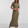 Dame PIECES Kjoler | Kylie O-Neck Maxi Kjole - Deep Lichen Green