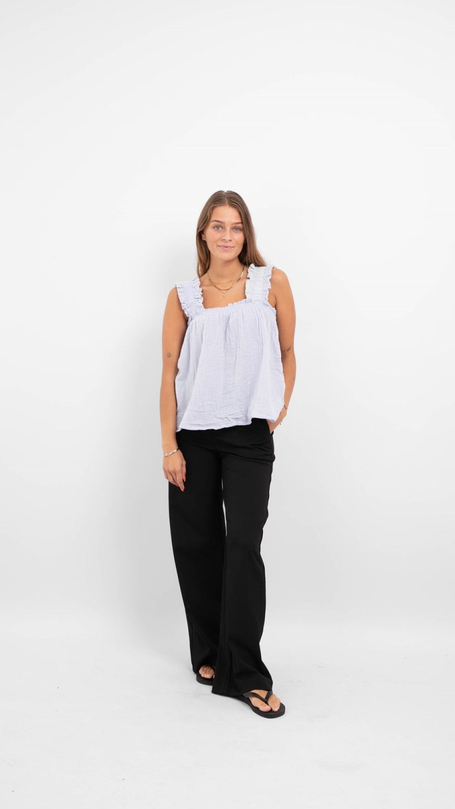 Dame PIECES T-Shirts & Toppe | Lelou Top - Kentucky Blue