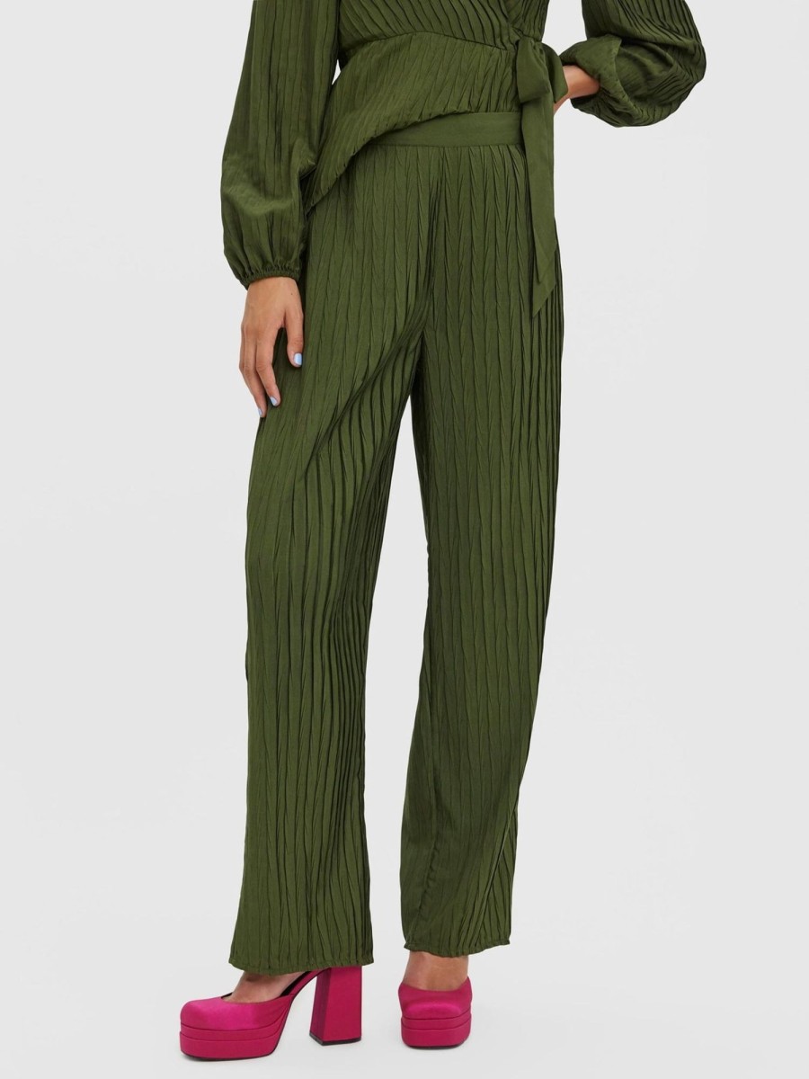 Dame Vero Moda Bukser | Carrie Wide Pants - Rifle Green