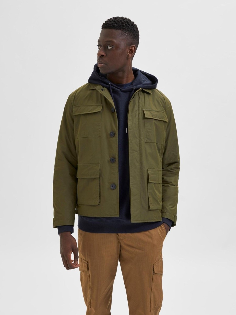 Herre Selected Homme Jakker & Frakker | Regen Field Jacket - Winter Moss