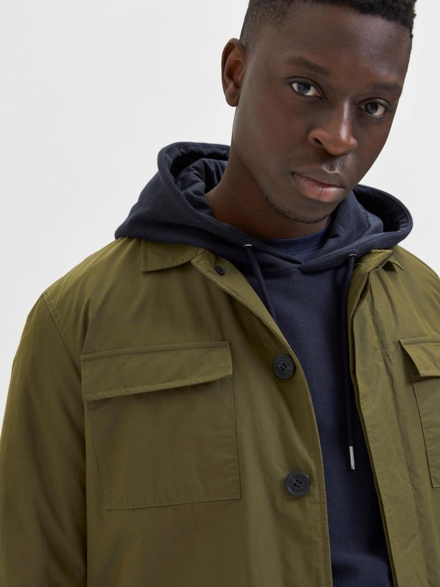 Herre Selected Homme Jakker & Frakker | Regen Field Jacket - Winter Moss