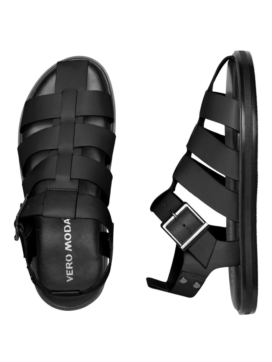 Dame Vero Moda Sko | Gitta Laeder Sandal - Sort