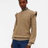 Dame Object Strik | Malena Ruffle Pullover Strik - Fossil