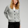 Dame TeeShoppen Strik | Strikket Cardigan - Lysegra Meleret