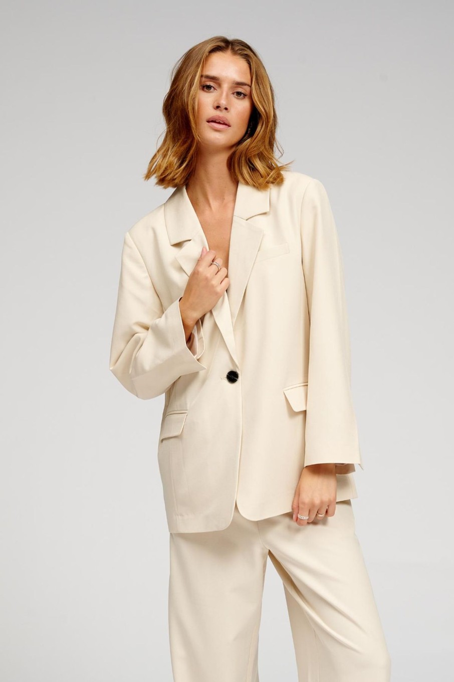 Dame TeeShoppen Suits | Oversized Blazer - Beige